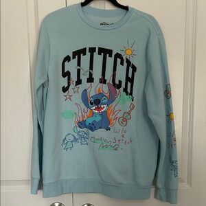 Disney Oversized Light Blue Stitch Sweatshirt